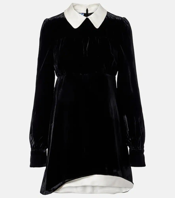  Prada Prada Asymmetric Velvet Minidress 