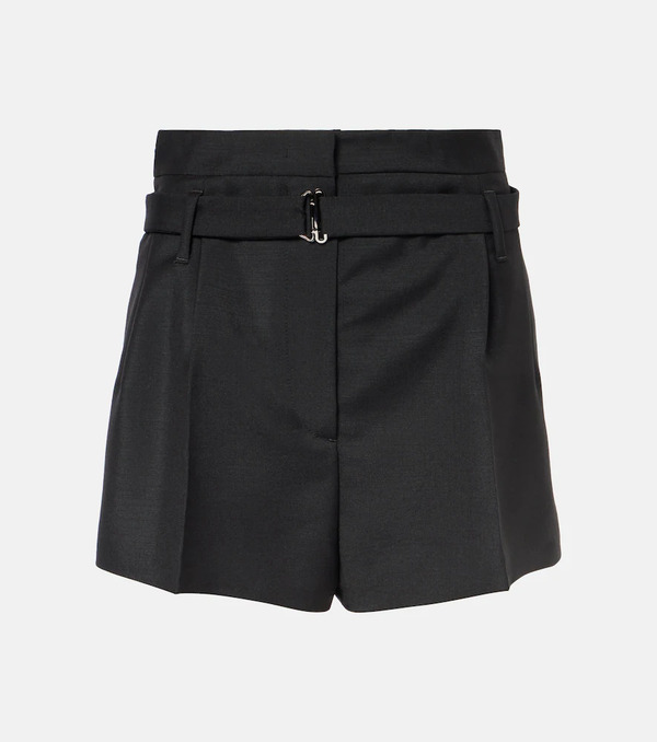  Prada Prada Belted Mohair And Wool Shorts 