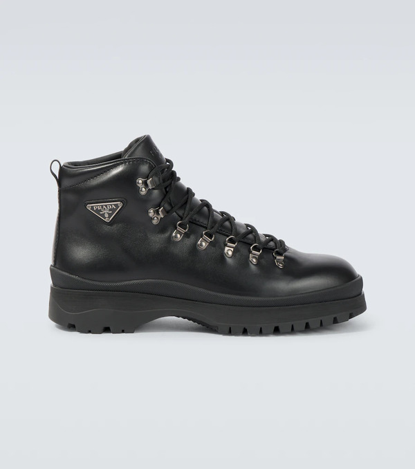  Prada Prada Brixxen Leather Lace-up Boots 