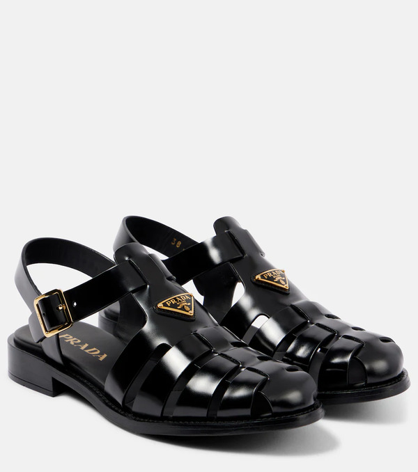  Prada Prada Brushed Leather Fisherman Sandals 