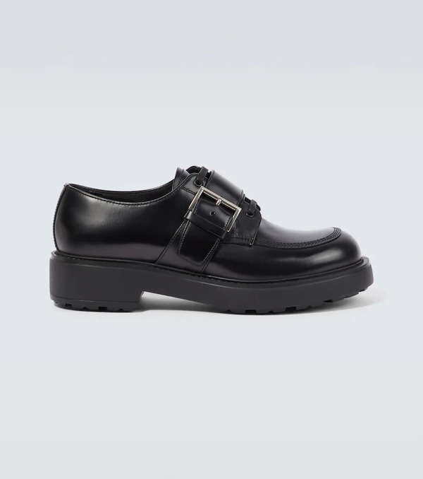 Prada Prada Brushed Leather Lace-up Derbies 