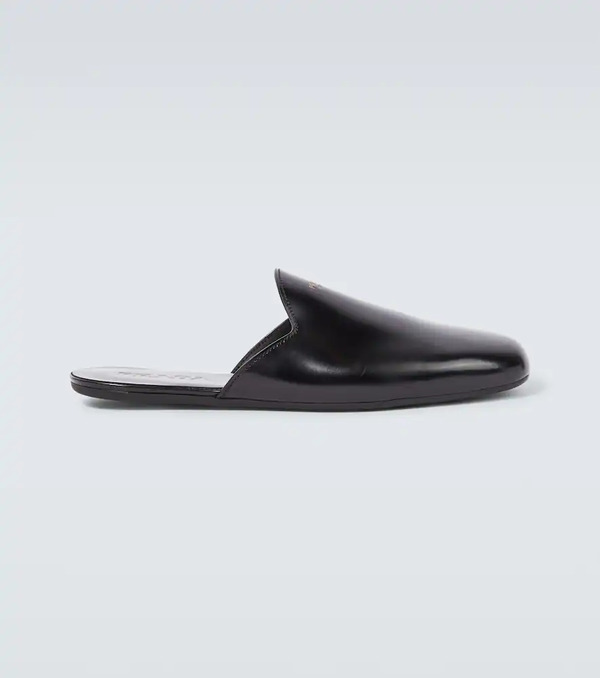  Prada Prada Brushed Leather Mules 