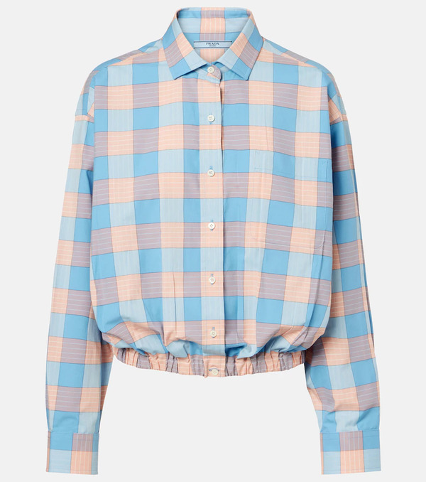  Prada Prada Checked Cotton Poplin Shirt 