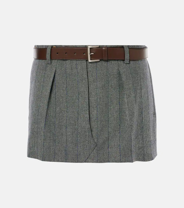  Prada Prada Checked Wool Miniskirt 