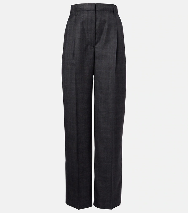  Prada Prada Checked Wool Wide-leg Pants 