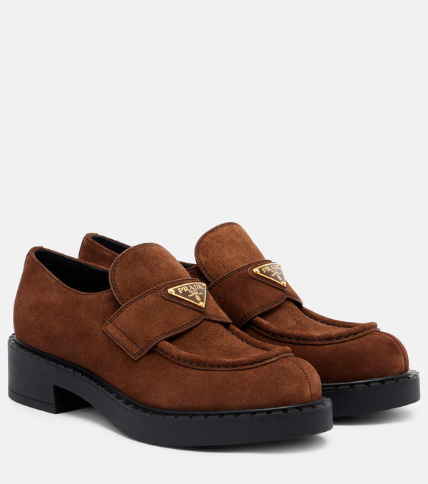  Prada Prada Chocolate Suede Loafers 