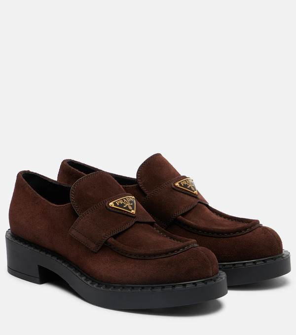  Prada Prada Chocolate Suede Loafers 