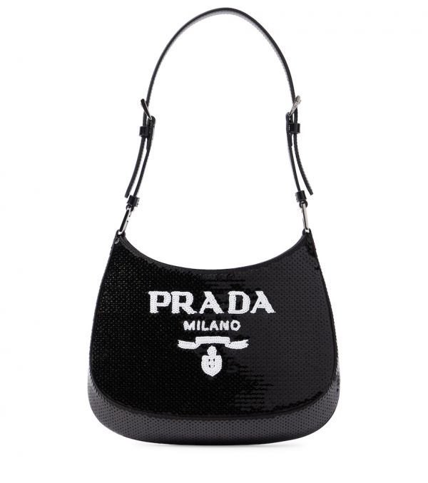  Prada Prada Cleo Small Sequined Shoulder Bag 