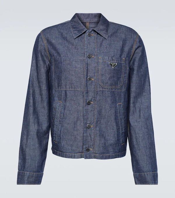  Prada Prada Cotton And Linen Overshirt 