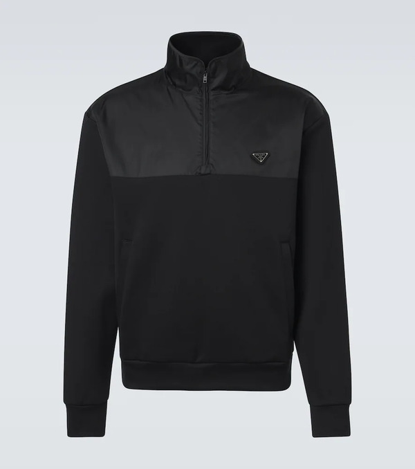  Prada Prada Cotton-blend Fleece Half-zip Sweatshirt 
