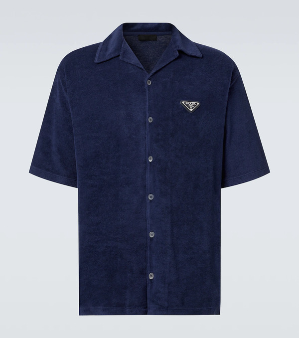  Prada Prada Cotton Terry Bowling Shirt 
