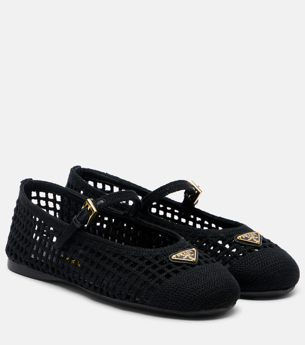  Prada Prada Crochet Mary Jane Flats 