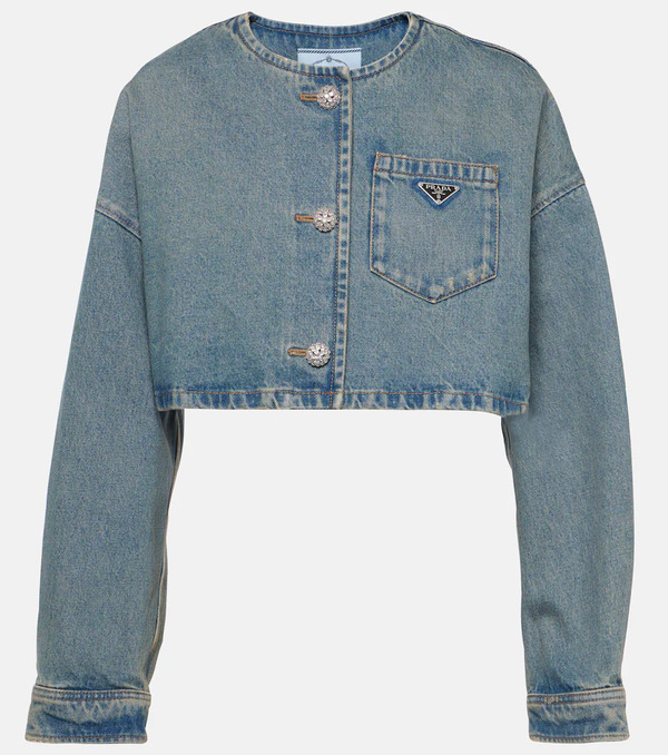  Prada Prada Cropped Denim Jacket 