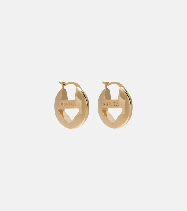  Prada Prada Cutout Logo Earrings 