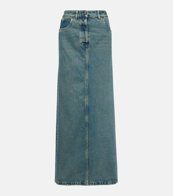  Prada Prada Denim Maxi Skirt 