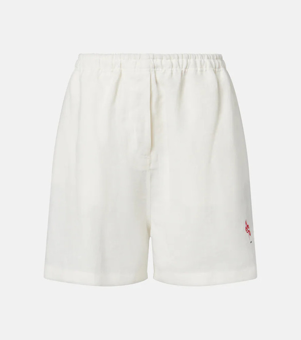  Prada Prada Embroidered Linen Shorts 