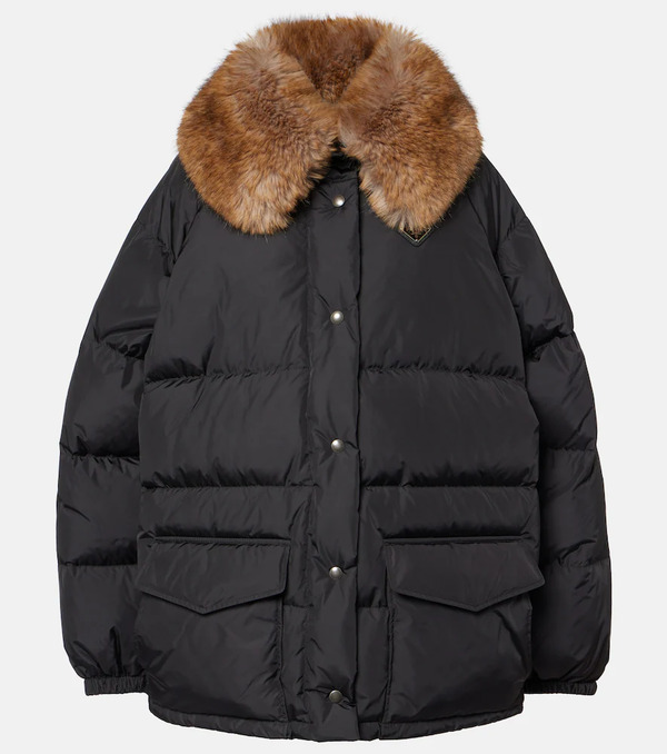  Prada Prada Faux Fur-trimmed Down Jacket 