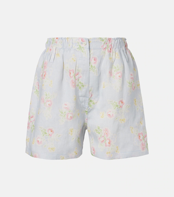 Prada Prada Floral Linen Shorts 