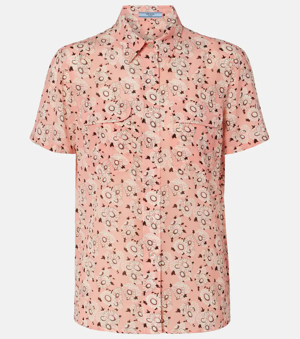 Prada Prada Floral Silk-blend Shirt 