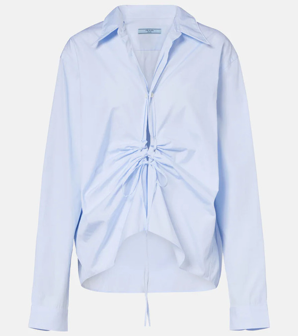  Prada Prada Gathered Cotton Shirt 