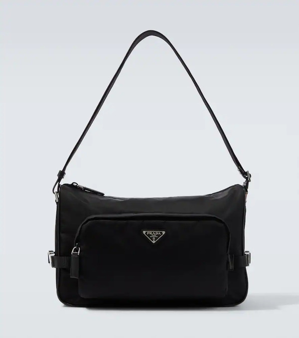  Prada Prada Large Leather-trimmed Shoulder Bag 