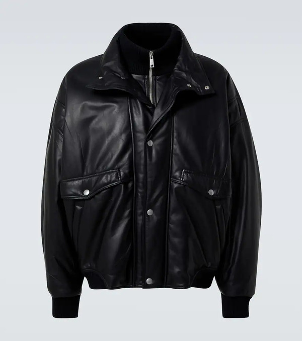  Prada Prada Leather Bomber Jacket 