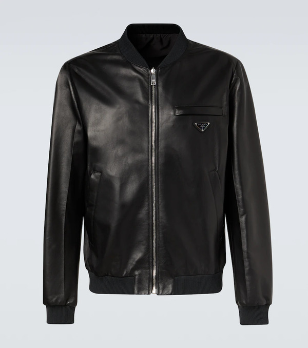  Prada Prada Leather Bomber Jacket 