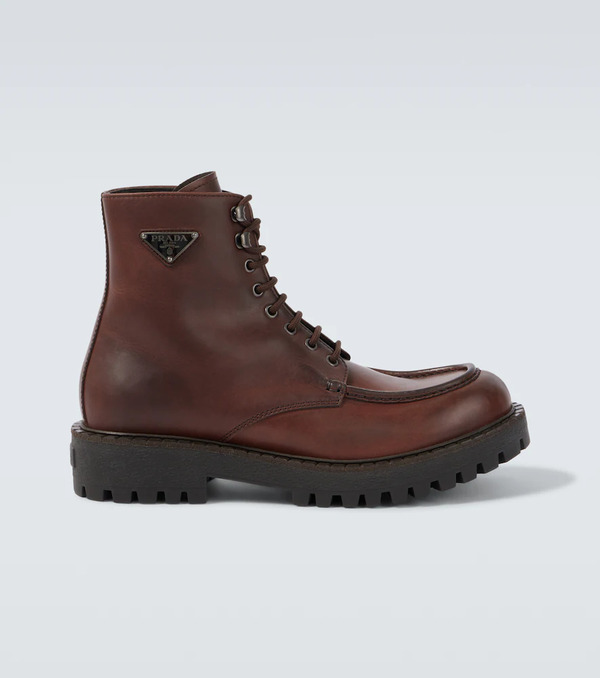  Prada Prada Leather Lace-up Boots 