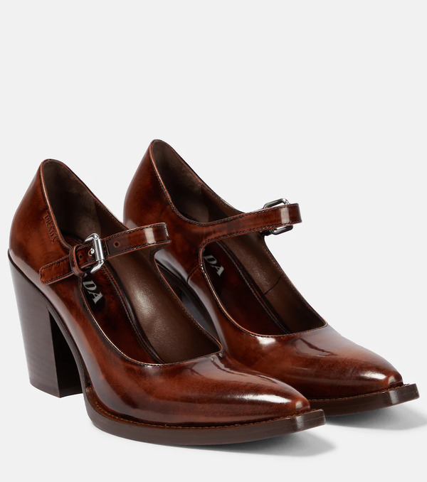  Prada Prada Leather Mary Jane Pumps 