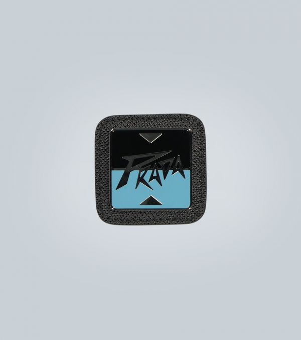  Prada Prada Leather-trimmed Logo Badge 