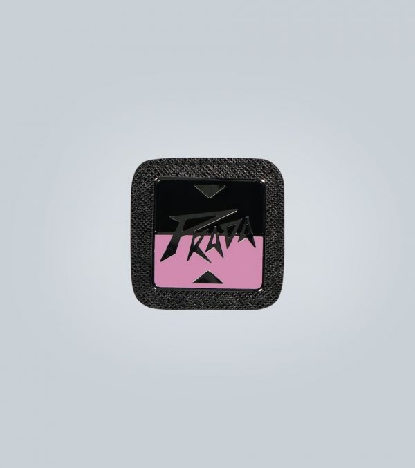  Prada Prada Leather-trimmed Logo Badge 