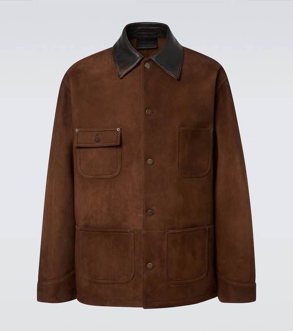  Prada Prada Leather-trimmed Suede Jacket 