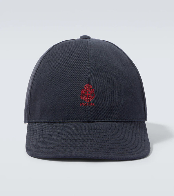  Prada Prada Logo Canvas Baseball Cap 