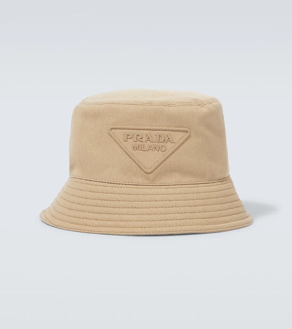  Prada Prada Logo Cotton Bucket Hat 