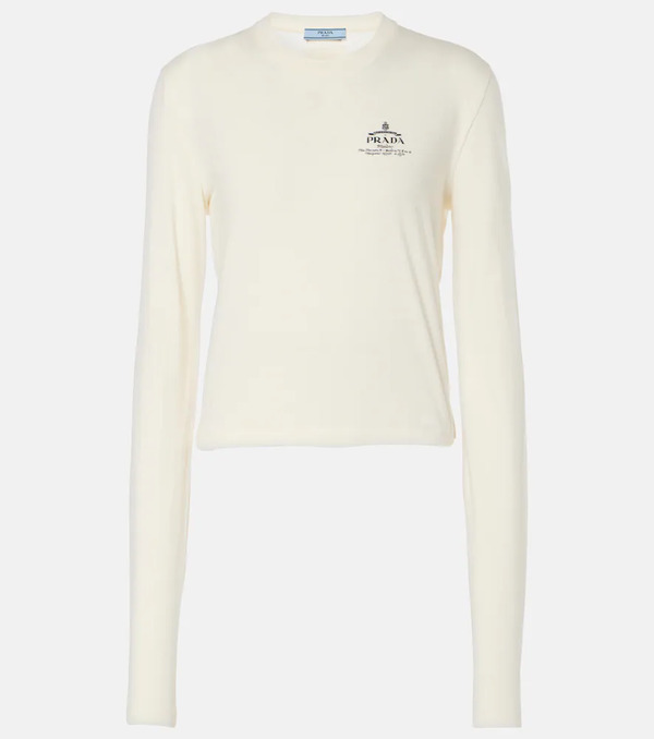  Prada Prada Logo Cotton Jersey Top 