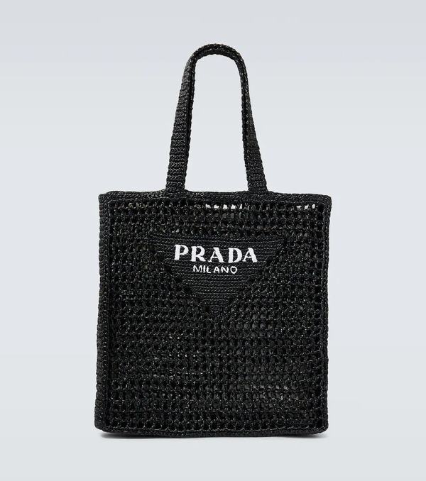  Prada Prada Logo Crochet Tote Bag 