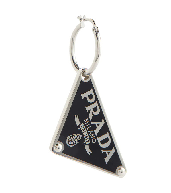  Prada Prada Logo Hoop Earring 