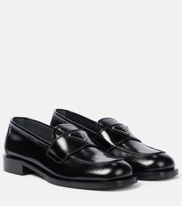  Prada Prada Logo Leather Loafers 