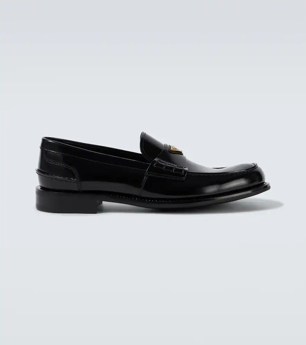  Prada Prada Logo Leather Loafers 