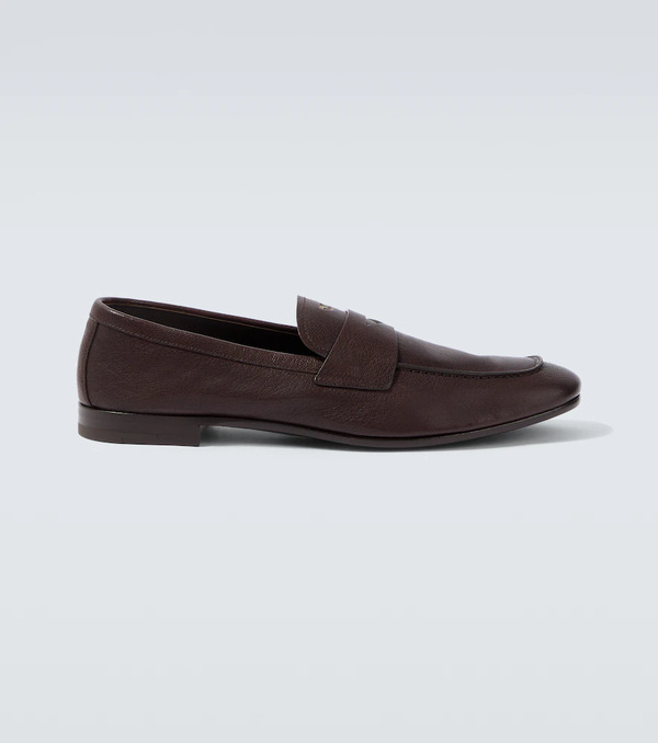 Prada Prada Logo Leather Penny Loafers 