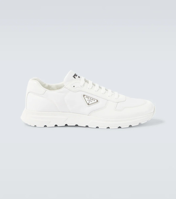  Prada Prada Logo Leather-trimmed Sneakers 