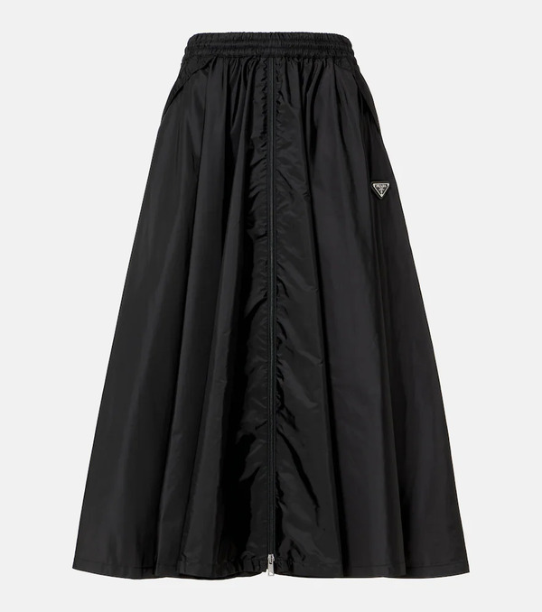  Prada Prada Logo Re-nylon Midi Skirt 