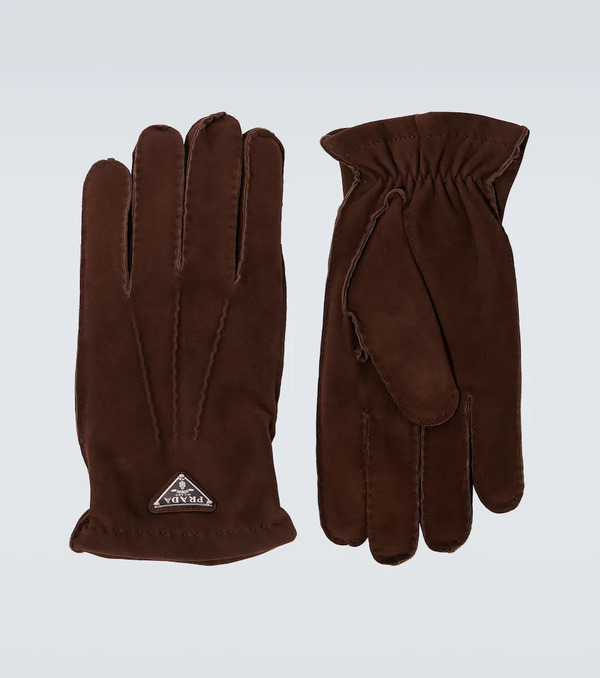  Prada Prada Logo Suede Gloves 