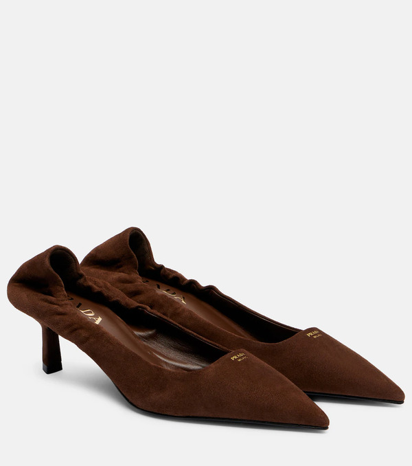  Prada Prada 55 Logo Suede Pumps 