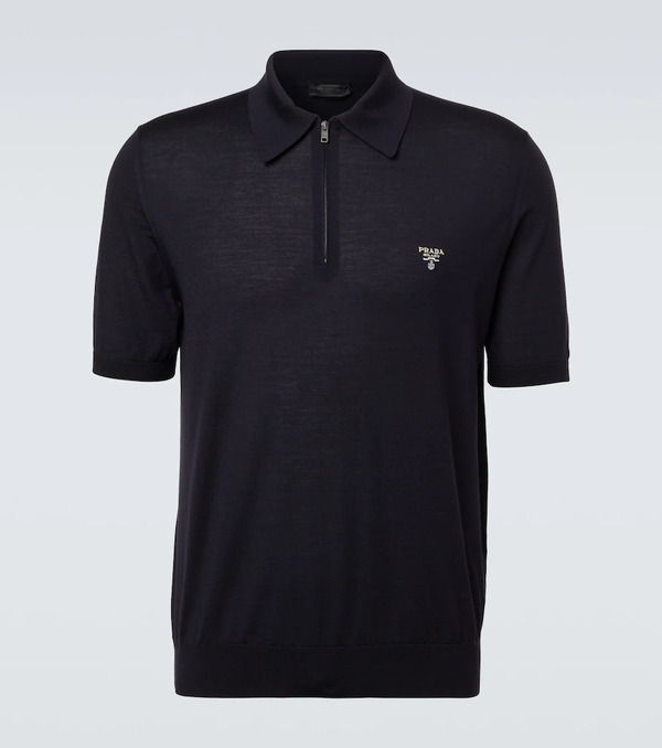  Prada Prada Logo Virgin Wool Polo Shirt 