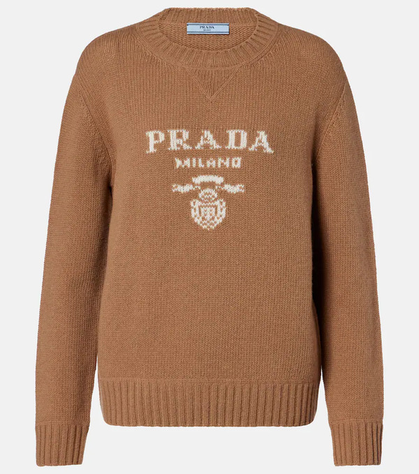 Prada Prada Logo Wool And Cashmere Sweater 