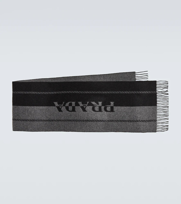  Prada Prada Logo Wool Jacquard Scarf 