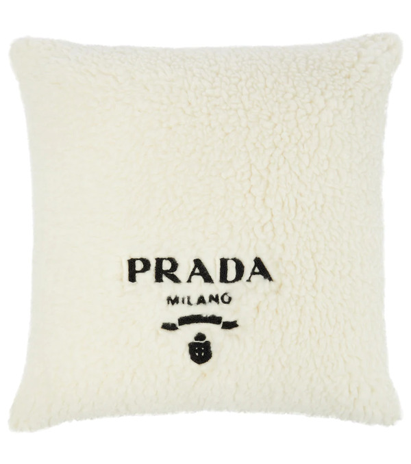  Prada Prada Logo Wool, Silk And Cashmere Cushion 