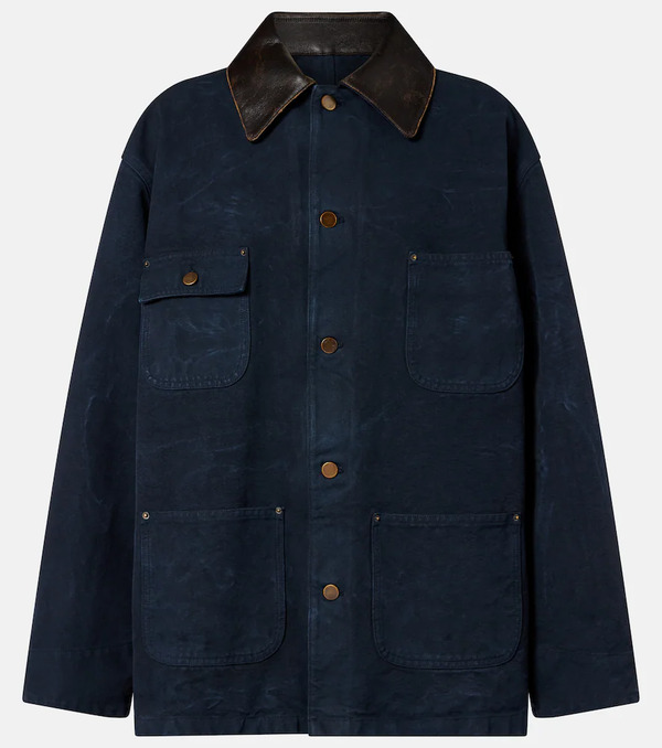  Prada Prada Oversized Cotton Leather-trimmed Jacket 