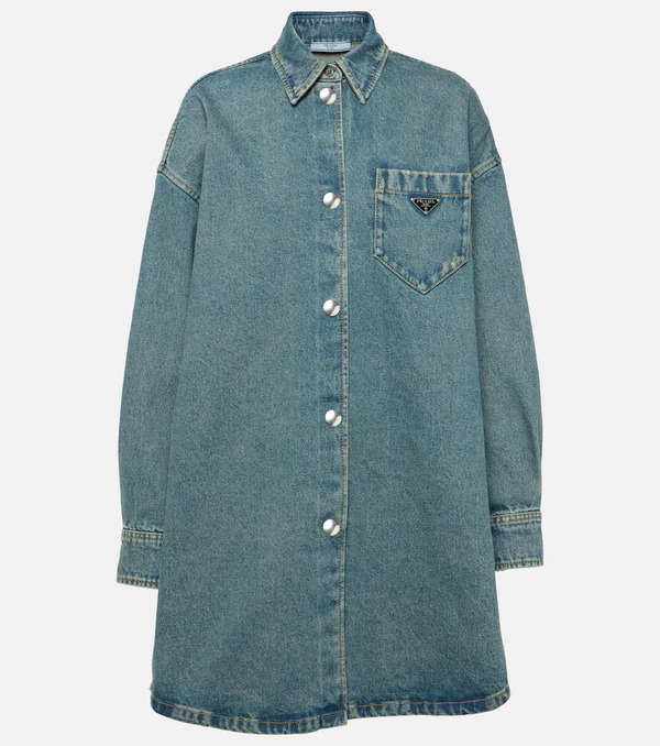  Prada Prada Oversized Denim Shirt Dress 